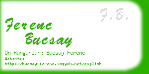 ferenc bucsay business card